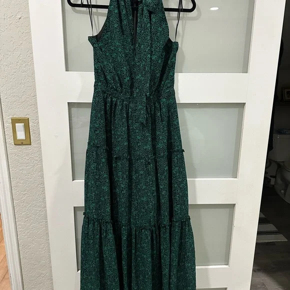 J. Crew Green Ruffled Tiered Halter Maxi Dress - Picture 2 of 3
